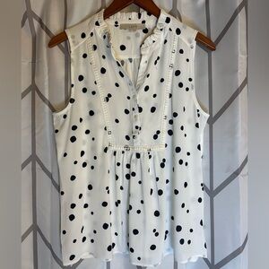 LOFT Black and White Polka Dot Blouse